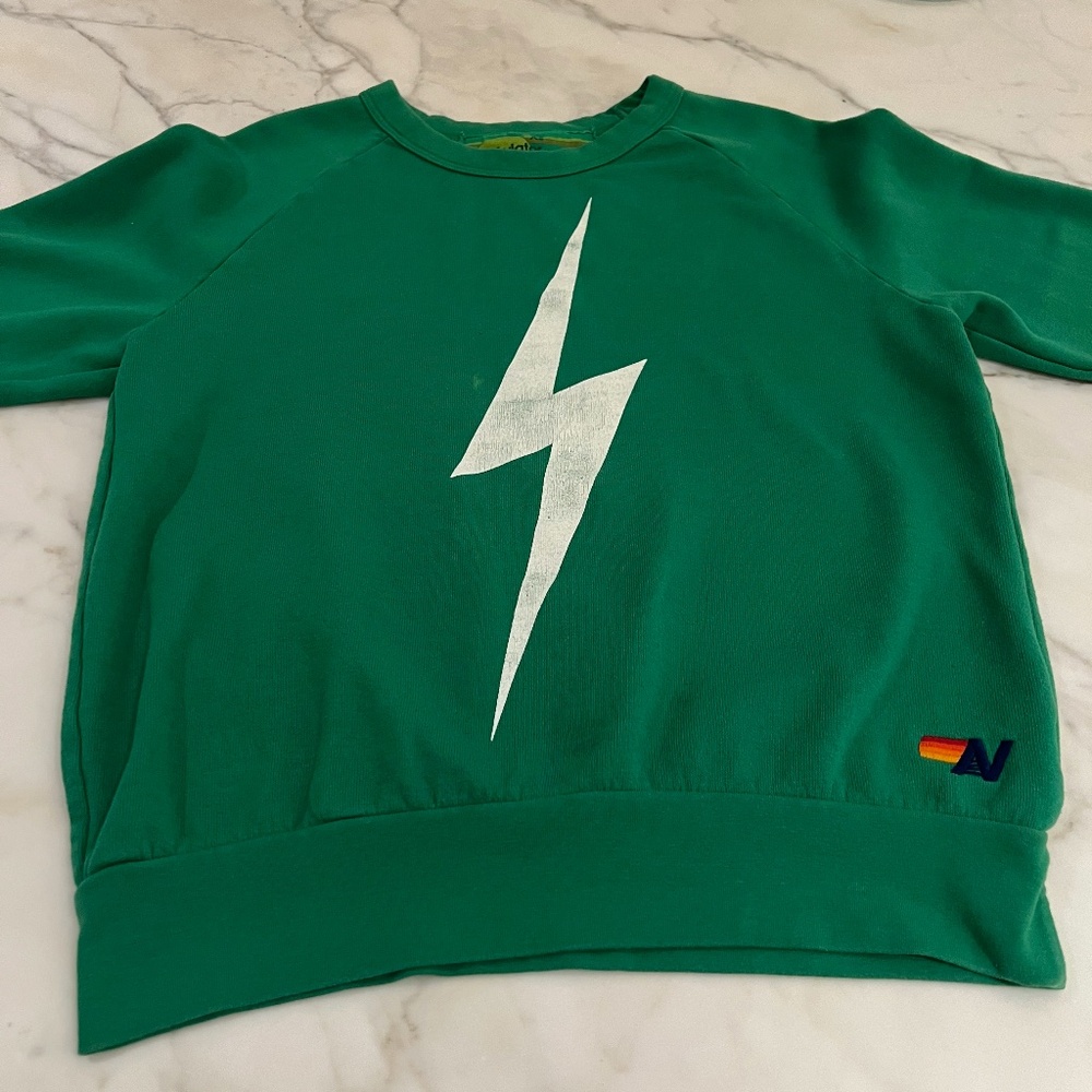 AVIATOR NATION XS GREEN SWEATSHIRT WORN ONCE